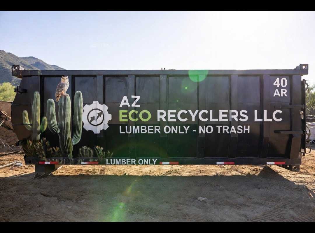 AZ Eco Recyclers 40-yard Lumber Only Container with Owl Logo